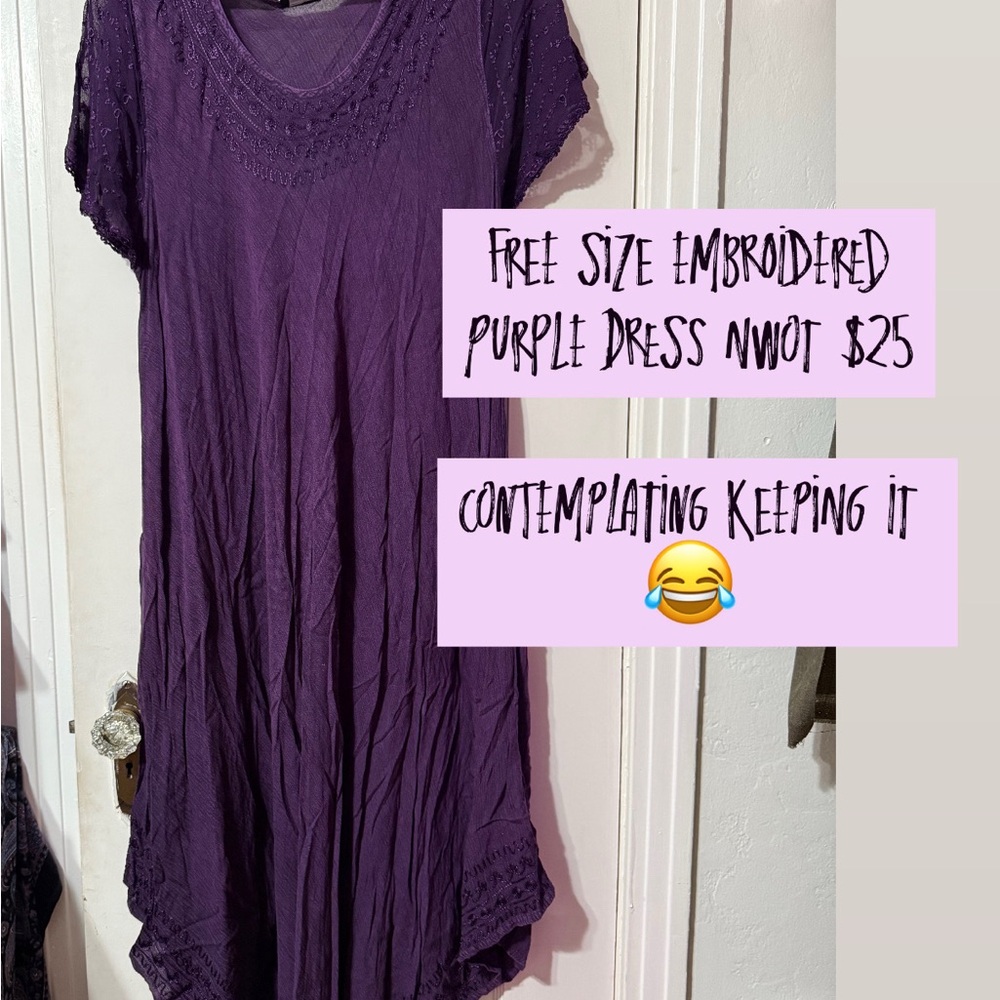 Sakkas Purple Embroidered Maxi Dress